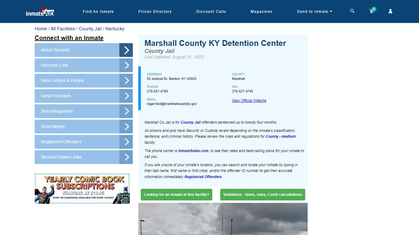 Marshall County KY Detention Center - Inmate Locator - Benton, KY